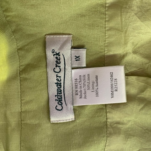 Coldwater creek silk linen blend plus size open blazer jacket - Picture 5 of 7